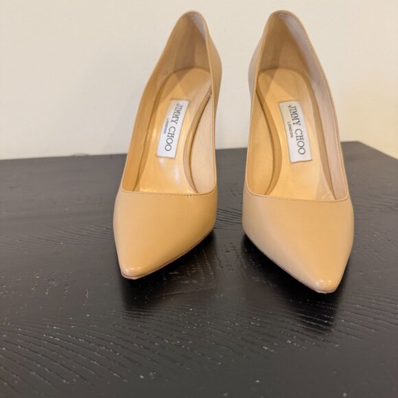 Neutral Leather Jimmy Choo High-Heeled Pumps - Picture 2 of 13